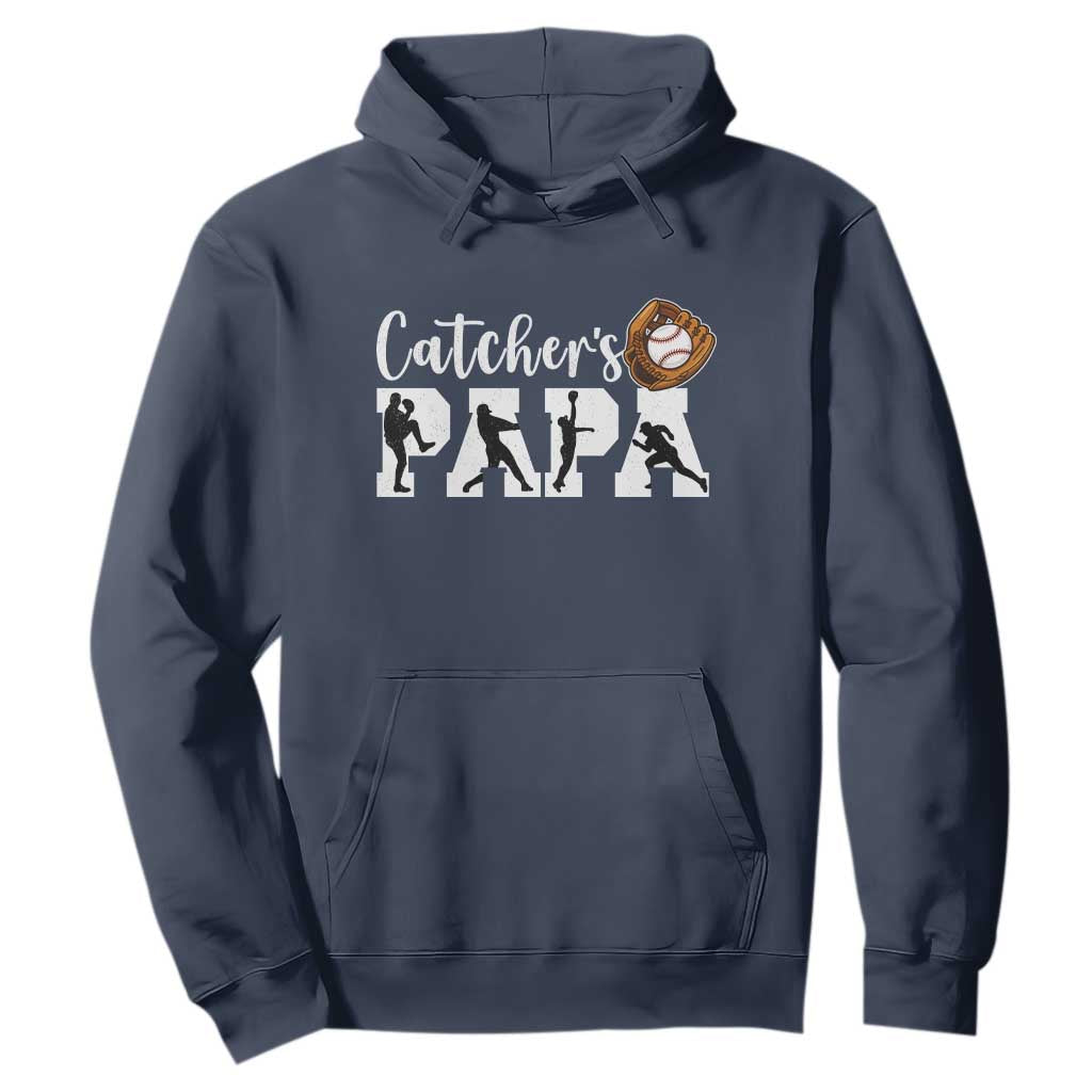 Catchers Papa Hoodie Funny Gift For Catcher Player TS12 Navy Print Your Wear