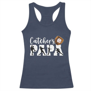 Catchers Papa Racerback Tank Top Funny Gift For Catcher Player TS12 Navy Print Your Wear