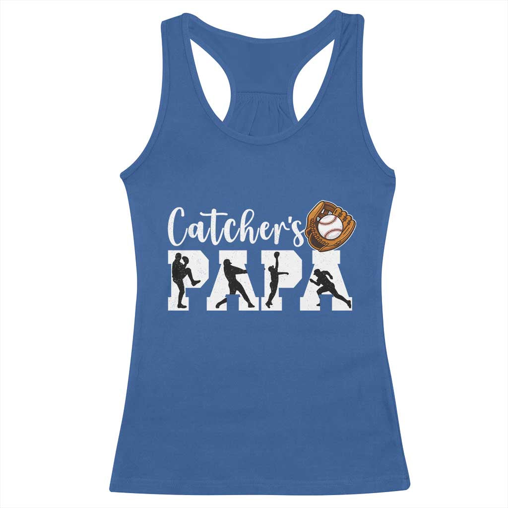 Catchers Papa Racerback Tank Top Funny Gift For Catcher Player TS12 Royal Blue Print Your Wear