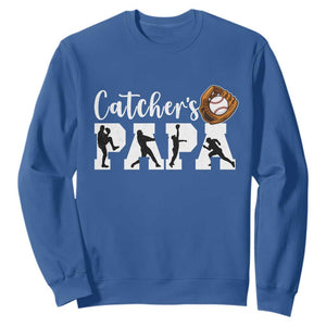 Catchers Papa Sweatshirt Funny Gift For Catcher Player TS12 Royal Blue Print Your Wear