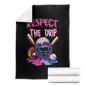Funny Respect The Drip Baseball Mask Throw Blanket Sports Lover TS12 Black Print Your Wear