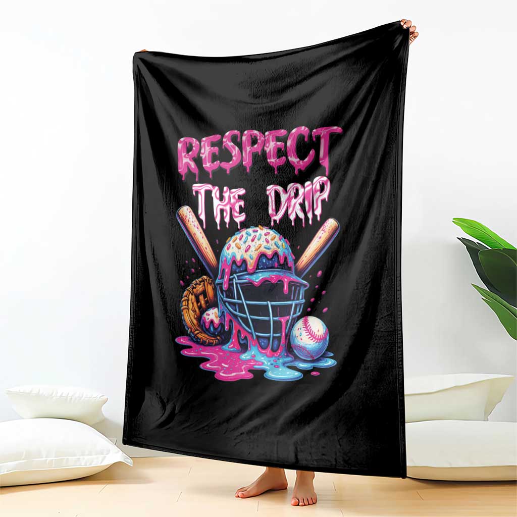 Funny Respect The Drip Baseball Mask Throw Blanket Sports Lover TS12 Print Your Wear