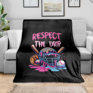 Funny Respect The Drip Baseball Mask Throw Blanket Sports Lover TS12 Print Your Wear