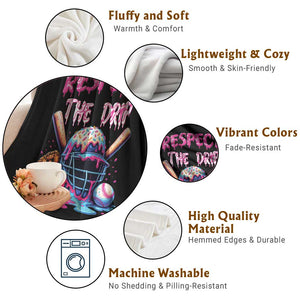 Funny Respect The Drip Baseball Mask Throw Blanket Sports Lover TS12 Print Your Wear