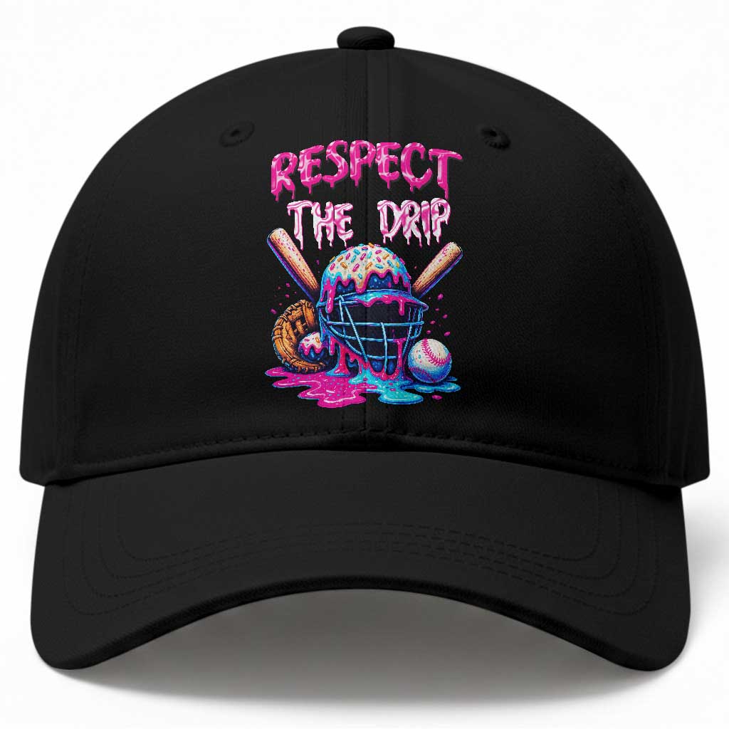 Funny Respect The Drip Baseball Mask Baseball Cap Sports Lover TS12 Print Your Wear