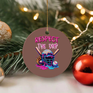Funny Respect The Drip Baseball Mask Ceramic Ornament Sports Lover TS12 1pc Mocha Print Your Wear