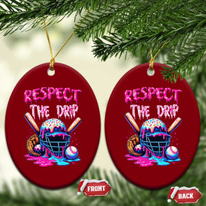 Funny Respect The Drip Baseball Mask Ceramic Ornament Sports Lover TS12 Print Your Wear