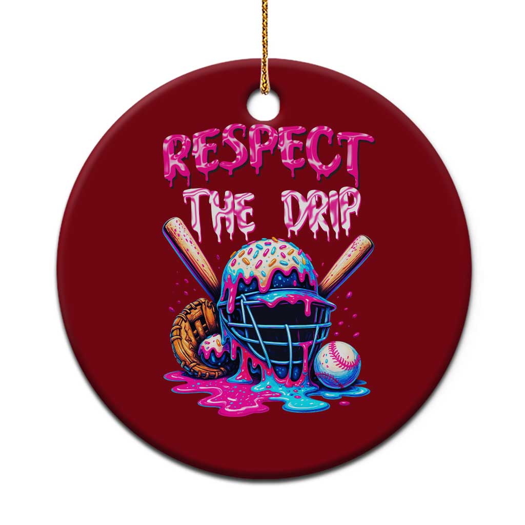 Funny Respect The Drip Baseball Mask Ceramic Ornament Sports Lover TS12 1pc Red Print Your Wear