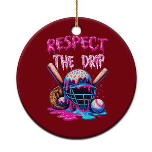 Funny Respect The Drip Baseball Mask Ceramic Ornament Sports Lover TS12 1pc Red Print Your Wear