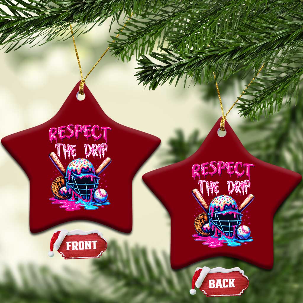 Funny Respect The Drip Baseball Mask Ceramic Ornament Sports Lover TS12 Print Your Wear
