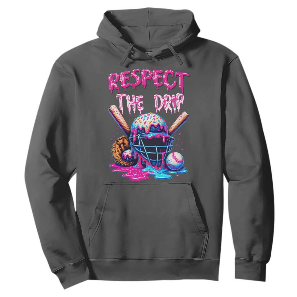 Funny Respect The Drip Baseball Mask Hoodie Sports Lover TS12 Dark Heather Print Your Wear
