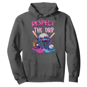 Funny Respect The Drip Baseball Mask Hoodie Sports Lover TS12 Dark Heather Print Your Wear