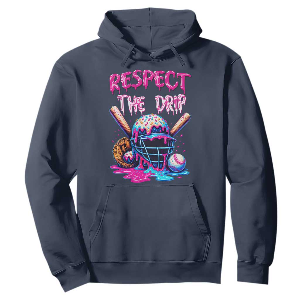 Funny Respect The Drip Baseball Mask Hoodie Sports Lover TS12 Navy Print Your Wear
