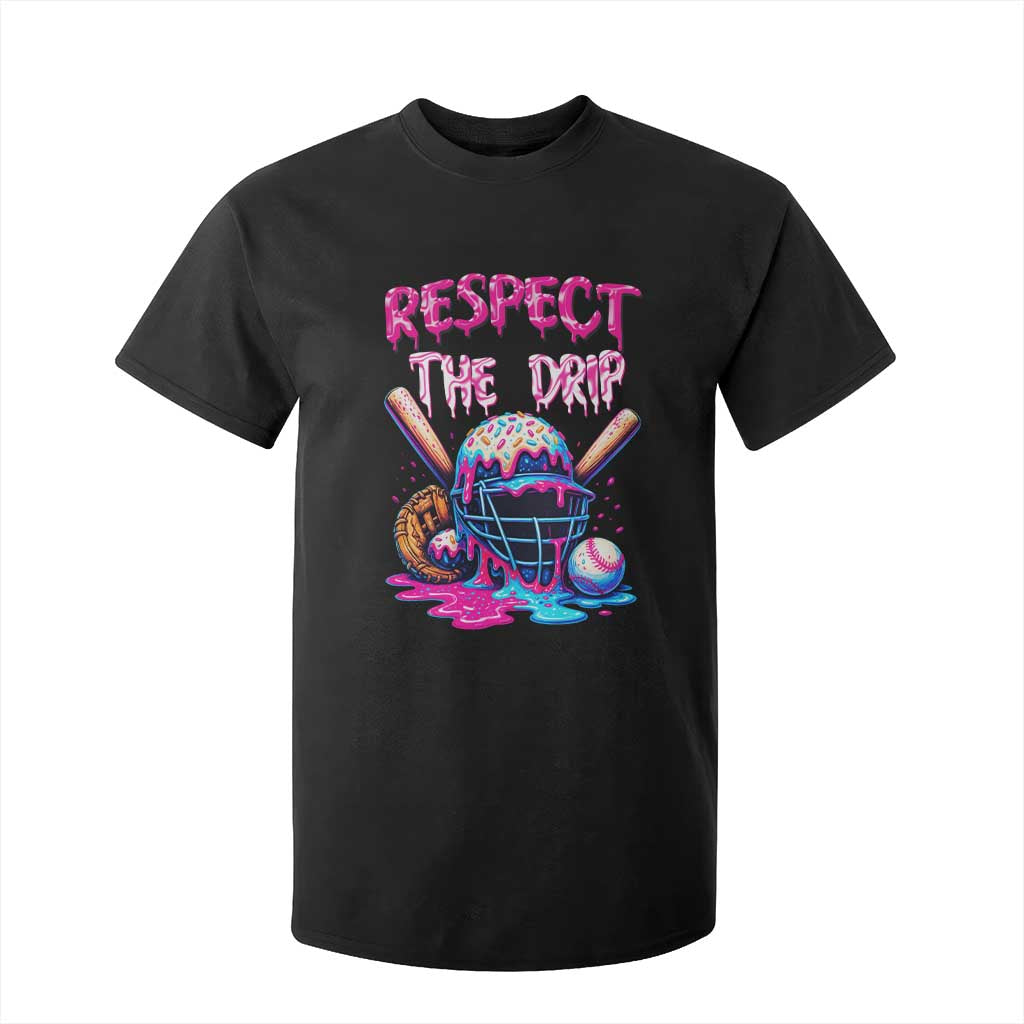 Funny Respect The Drip Baseball Mask T Shirt For Kid Sports Lover TS12 Black Print Your Wear