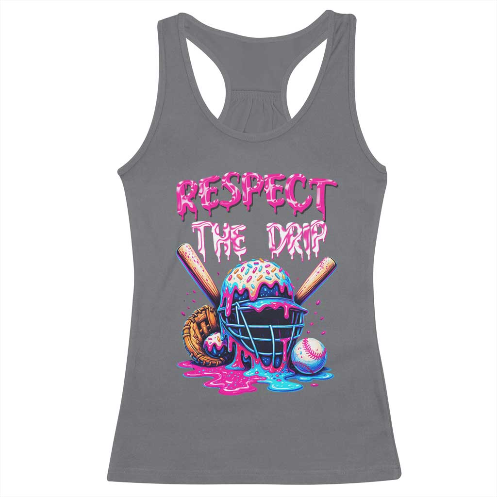 Funny Respect The Drip Baseball Mask Racerback Tank Top Sports Lover TS12 Charcoal Print Your Wear