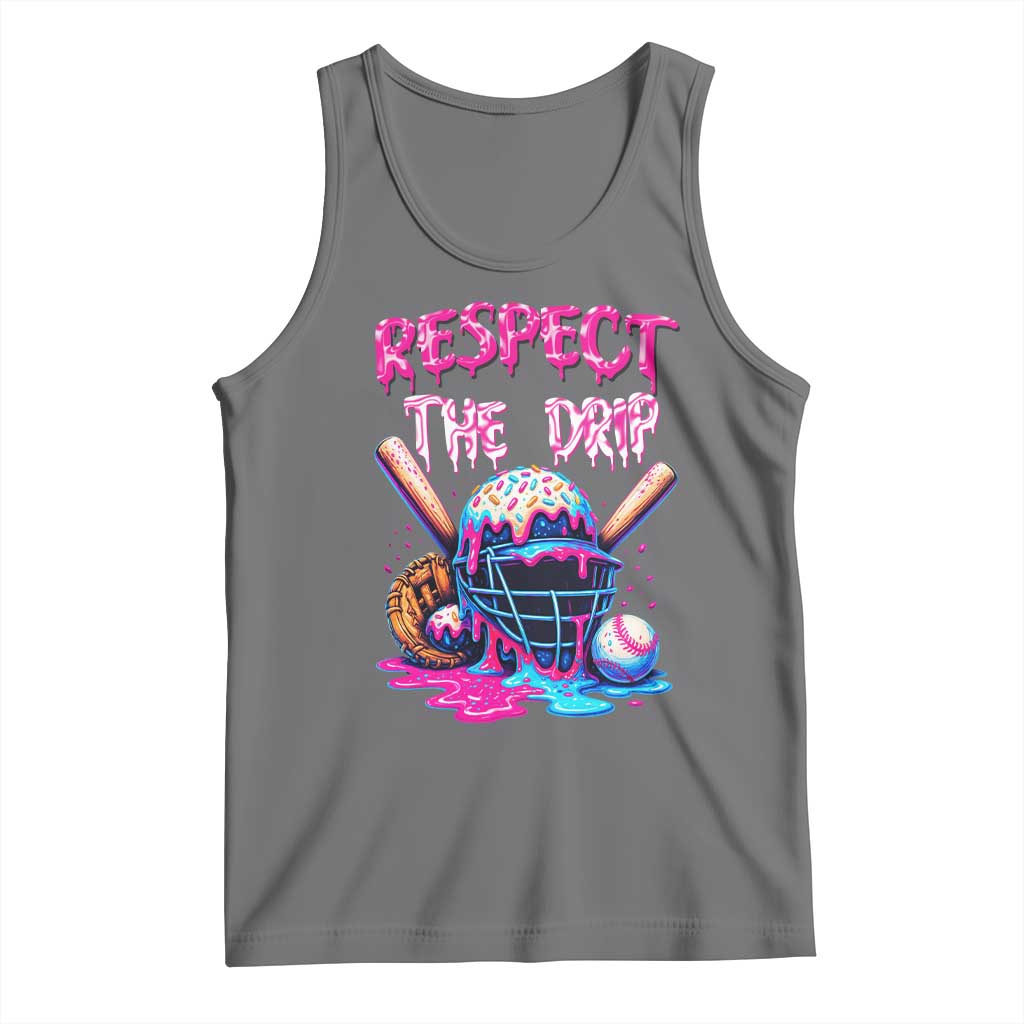 Funny Respect The Drip Baseball Mask Tank Top Sports Lover TS12 Black Heather Print Your Wear