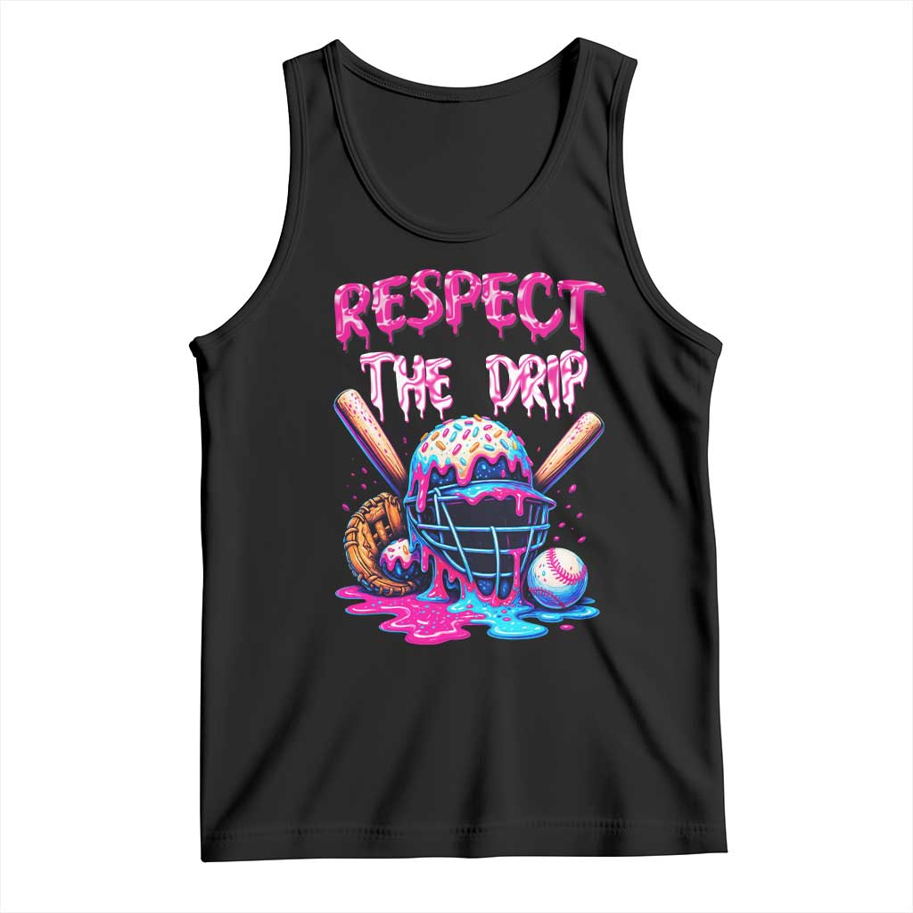 Funny Respect The Drip Baseball Mask Tank Top Sports Lover TS12 Black Print Your Wear