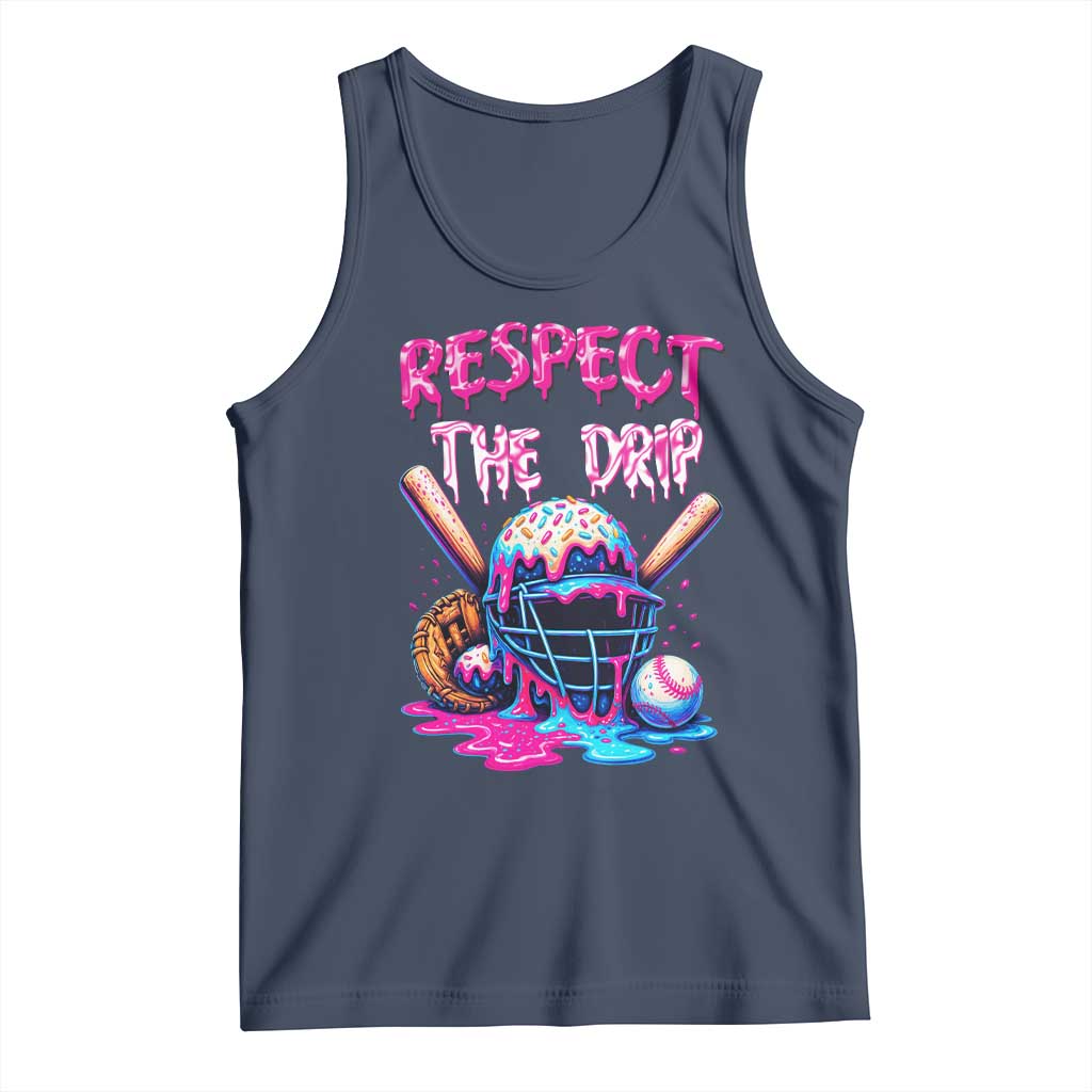 Funny Respect The Drip Baseball Mask Tank Top Sports Lover TS12 Navy Print Your Wear