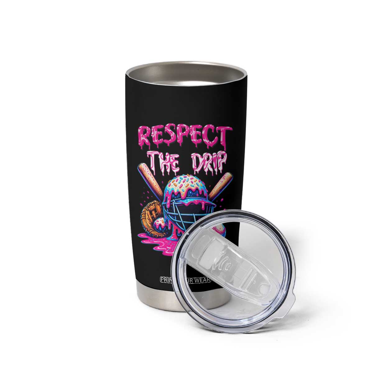 Funny Respect The Drip Baseball Mask Tumbler Cup Sports Lover TS12 Print Your Wear