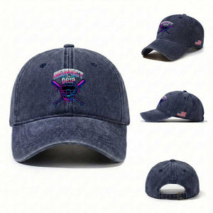 Respect The Drip Washed Cotton Baseball Cap Funny Baseball Catcher Mask Sports Lover TS12 Washed Cap Universal Fit Navy Print Your Wear
