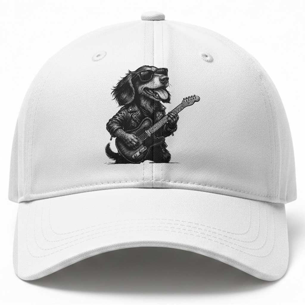 Rock And Roll Dachshund Baseball Cap Dog Playing Guitar Music Lover TS12 Print Your Wear