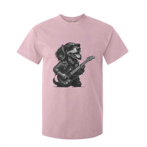 Rock And Roll Dachshund T Shirt For Kid Dog Playing Guitar Music Lover TS12 Light Pink Print Your Wear