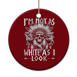 Vintage Native Warrior Skull Ceramic Ornament Im Not As White As I Look TS12 1pc Red Print Your Wear