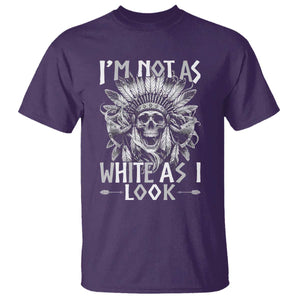 Vintage Native Warrior Skull T Shirt Im Not As White As I Look TS12 Purple Print Your Wear