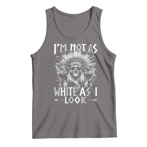 Vintage Native Warrior Skull Tank Top Im Not As White As I Look TS12 Deep Heather Print Your Wear