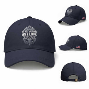 Im Not As White As I Look Baseball Cap Native Inspired Dreamcatcher TS12 Baseball Cap Universal Fit Navy Print Your Wear
