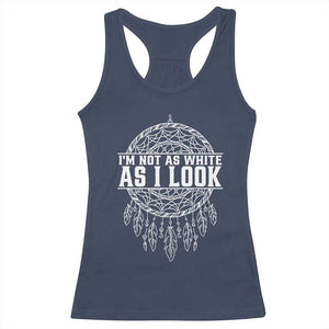 Im Not As White As I Look Racerback Tank Top Native Inspired Dreamcatcher TS12 Navy Print Your Wear