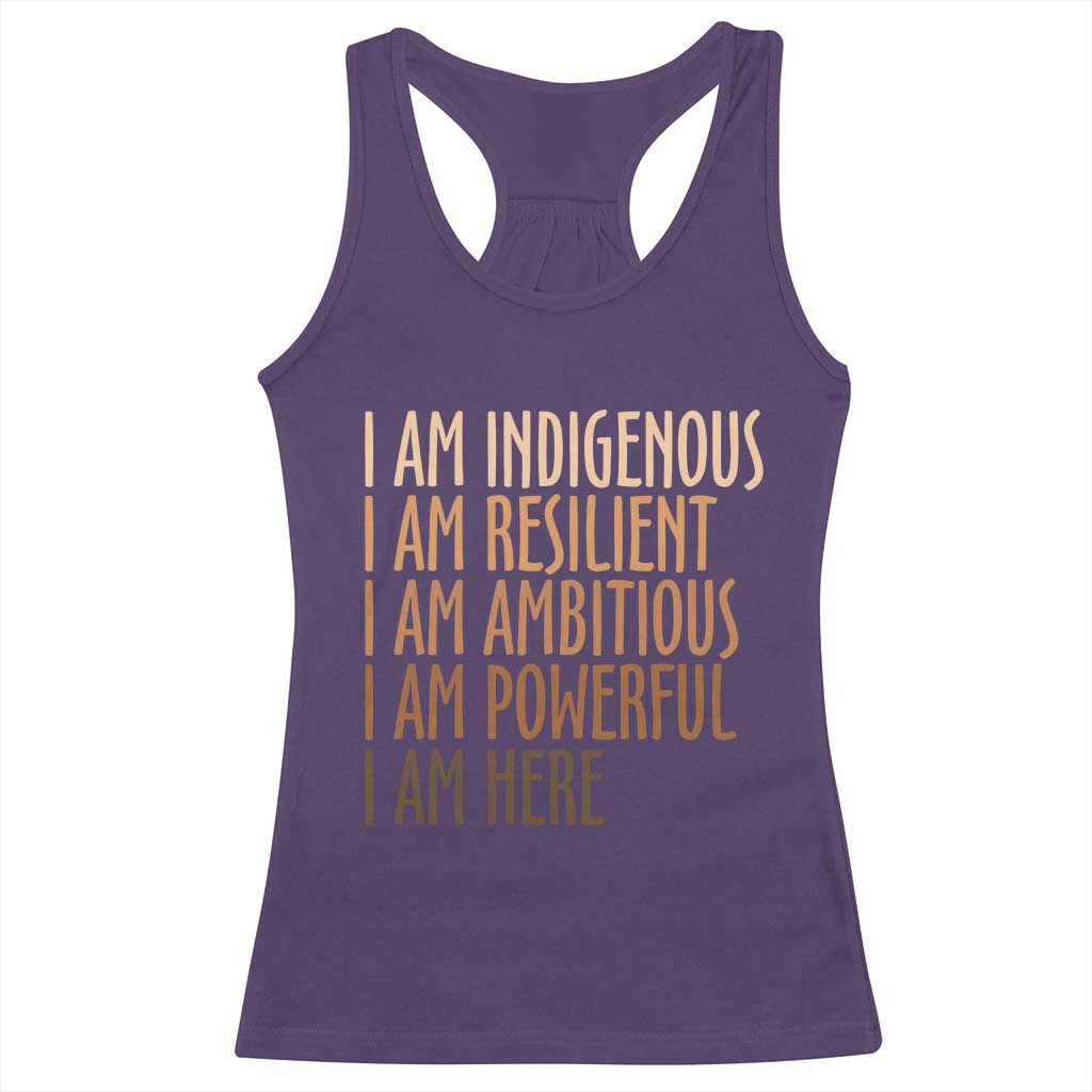 Indigenous Peoples Day Gifts Racerback Tank Top Resilient Ambitious Powerful Here TS12 Purple Print Your Wear