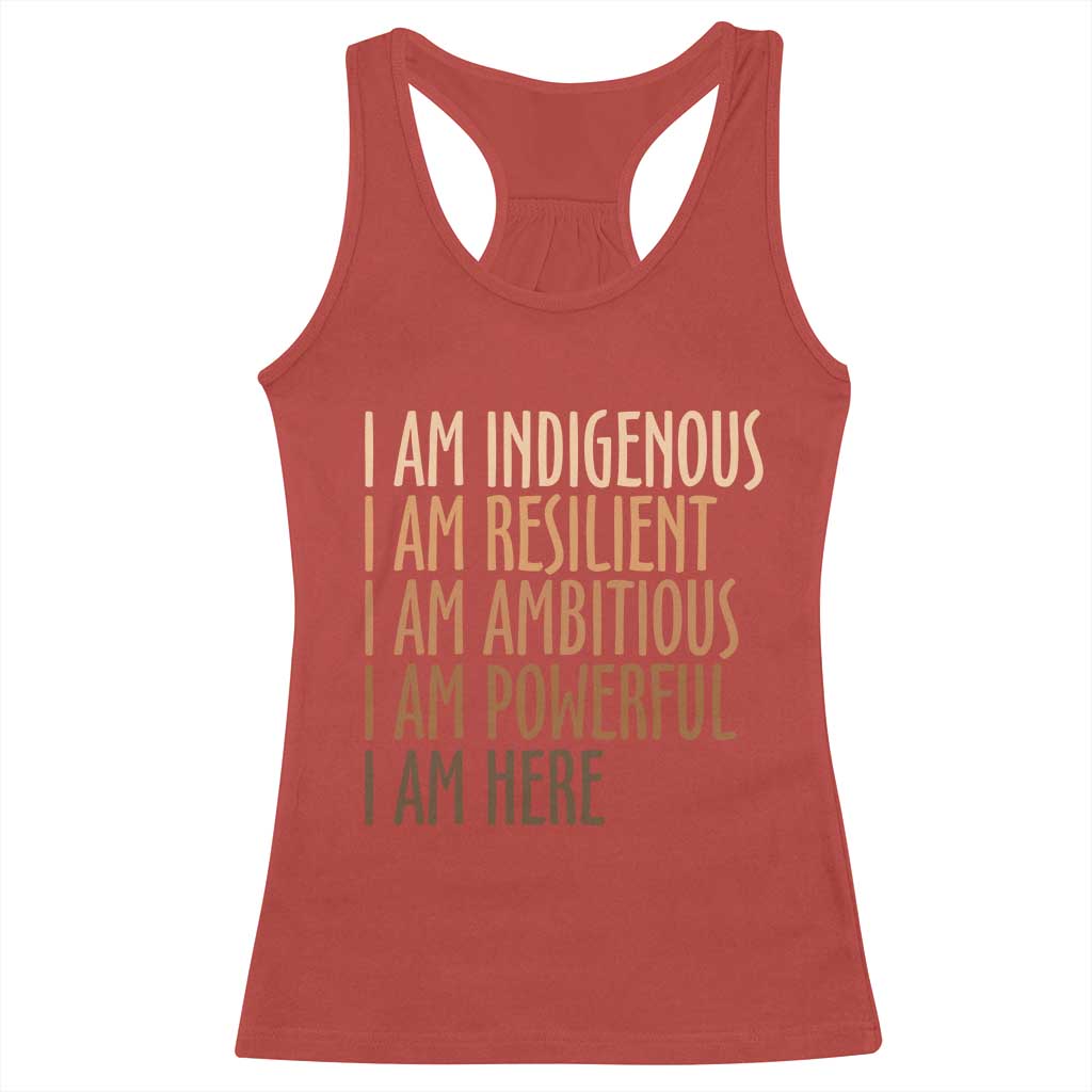 Indigenous Peoples Day Gifts Racerback Tank Top Resilient Ambitious Powerful Here TS12 Red Print Your Wear