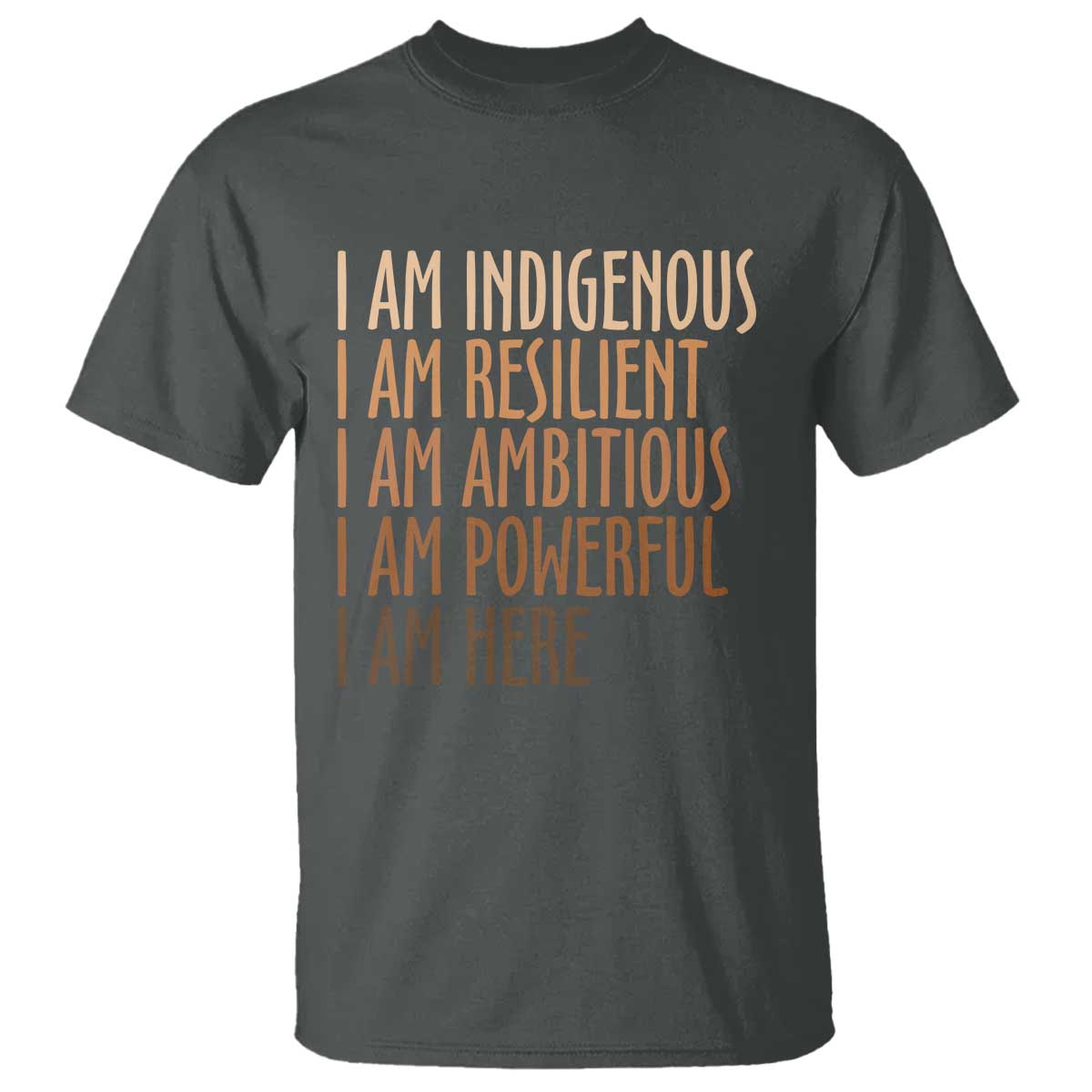 Indigenous Peoples Day Gifts T Shirt Resilient Ambitious Powerful Here TS12 Dark Heather Print Your Wear