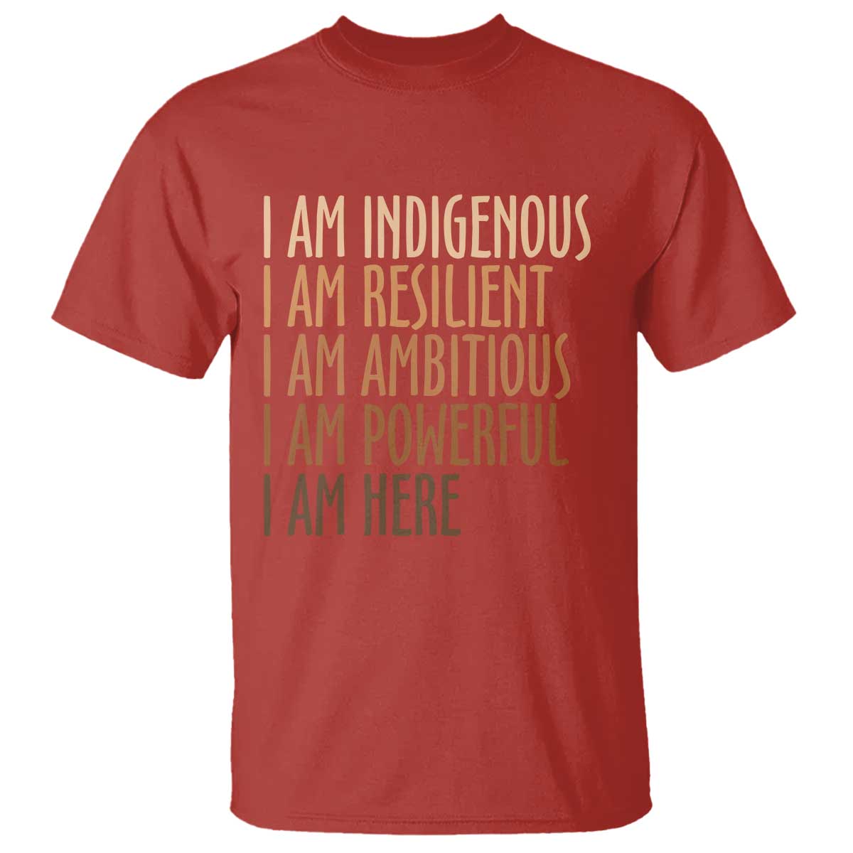 Indigenous Peoples Day Gifts T Shirt Resilient Ambitious Powerful Here TS12 Red Print Your Wear