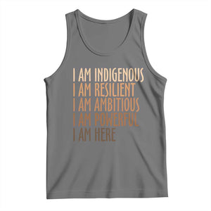 Indigenous Peoples Day Gifts Tank Top Resilient Ambitious Powerful Here TS12 Black Heather Print Your Wear