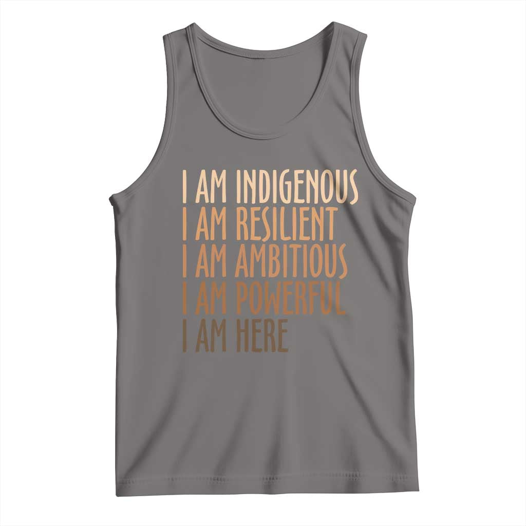 Indigenous Peoples Day Gifts Tank Top Resilient Ambitious Powerful Here TS12 Deep Heather Print Your Wear