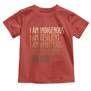 Indigenous Peoples Day Gifts Toddler T Shirt Resilient Ambitious Powerful Here TS12 Red Print Your Wear