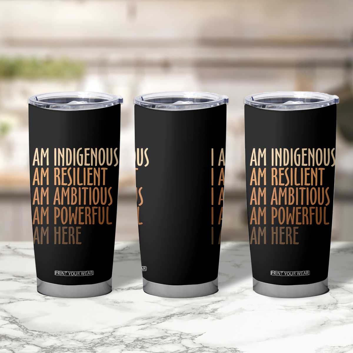 Indigenous Peoples Day Gifts Tumbler Cup Resilient Ambitious Powerful Here TS12 Print Your Wear