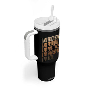 Indigenous Peoples Day Gifts Tumbler With Handle Resilient Ambitious Powerful Here TS12 Print Your Wear