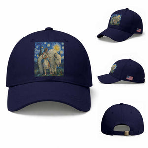 White Buffalo Woman Baseball Cap North American Native Legends Starry Night Inspired Art TS12 Baseball Cap Universal Fit Dark Blue Print Your Wear