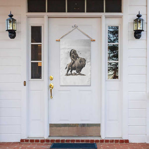 Funny Bigfoot Buffalo Rider Garden Flag Native Inspired Heritage Graphic TS12 Print Your Wear
