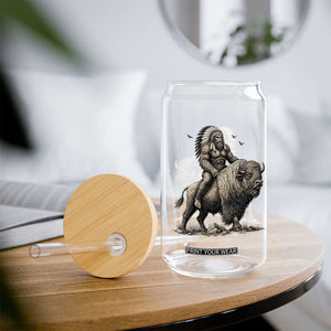 Funny Bigfoot Buffalo Rider Glass Can Native Inspired Heritage Graphic TS12 Print Your Wear
