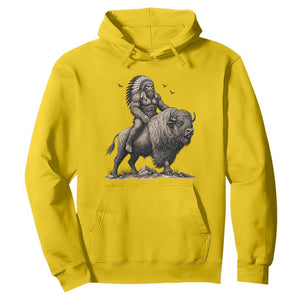 Funny Bigfoot Buffalo Rider Hoodie Native Inspired Heritage Graphic TS12 Daisy Print Your Wear