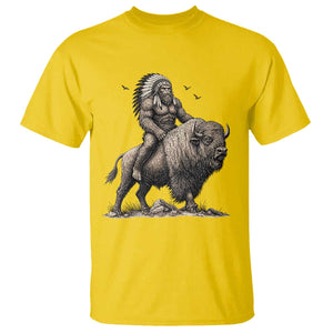 Funny Bigfoot Buffalo Rider T Shirt Native Inspired Heritage Graphic TS12 Daisy Print Your Wear