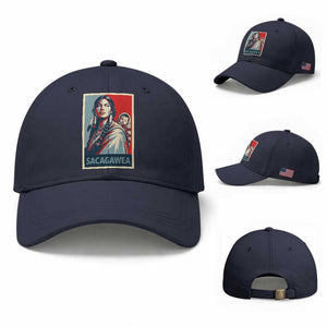Womens History Month Sacagawea Baseball Cap Native American Heritage Graphic TS12 Baseball Cap Universal Fit Navy Print Your Wear