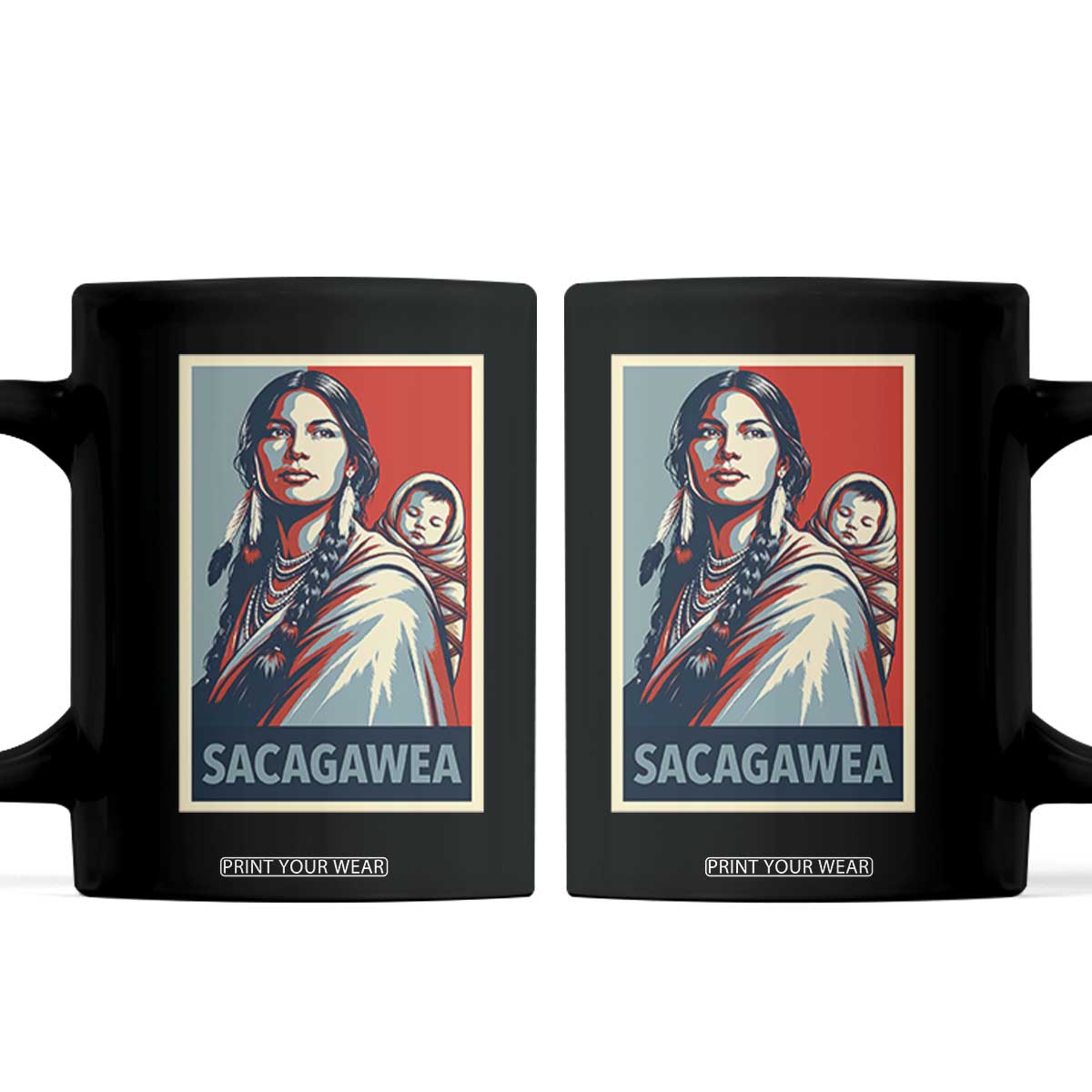 Womens History Month Sacagawea Coffee Mug Native American Heritage Graphic TS12 Black Print Your Wear