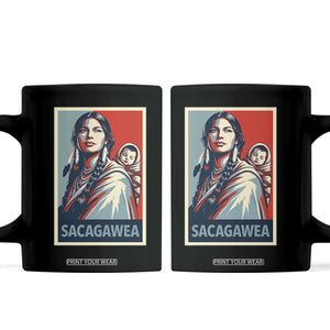 Womens History Month Sacagawea Coffee Mug Native American Heritage Graphic TS12 Black Print Your Wear