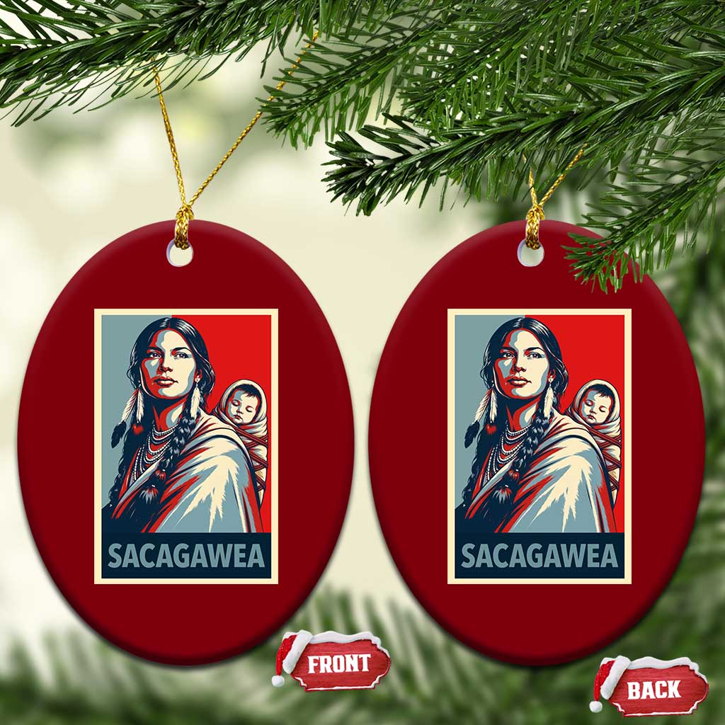 Womens History Month Sacagawea Ceramic Ornament Native American Heritage Graphic TS12 Print Your Wear
