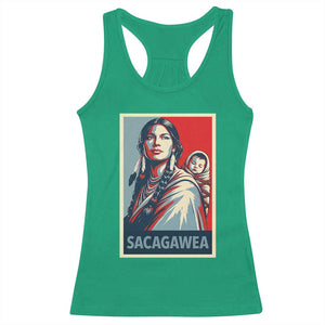 Womens History Month Sacagawea Racerback Tank Top Native American Heritage Graphic TS12 Irish Green Print Your Wear